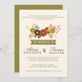 Blooms botaniques Invitations de mariage (Devant / Derrière)