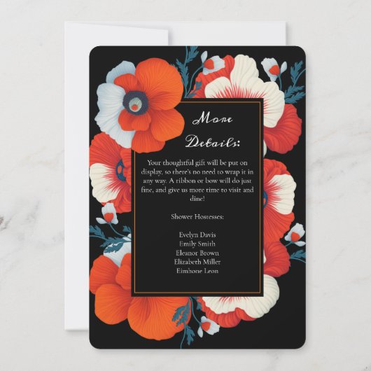 Blooms & Bubbly Bright Red Floral Vrijgezellenfees Kaart (Achterkant)