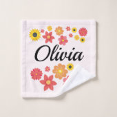Blooms Chromatiques - Ajoutez Votre Nom (Gant de toilette)