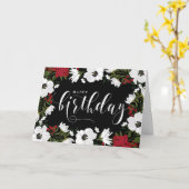 Blooms de l'anémone | Carte d'anniversaire blanche (Fleur jaune)