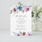 Blooms de minuit | Carte de détails Mariage (Debout devant)