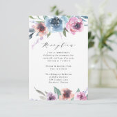 Blooms de minuit | Carte de réception de mariage (Debout devant)