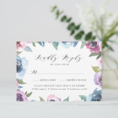 Blooms de minuit | Carte RSVP avec choix de repas (Debout devant)