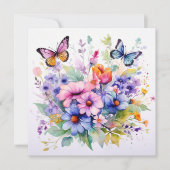 Blooms Fluttant : Jardin enchanté Carte d'annivers (Devant)