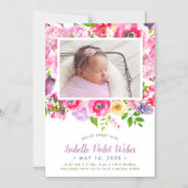 Blooms lumineux Faire-part de naissance photo magn (Recto)