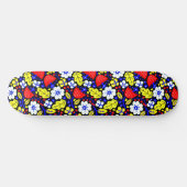 Blooms on Wheels: Levendig bloemenpatroon Skateboard (Horizontaal)