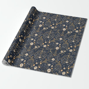 Blooms: Retro Botanisch Verpakkingsdocument Cadeaupapier