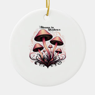Blooms Shadows - Whimsigoth Mushroom Art Pastel Go Keramisch Ornament