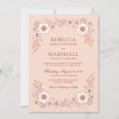 Blooms - uitnodiging voor een huwelijk - Oranje (Voorkant)