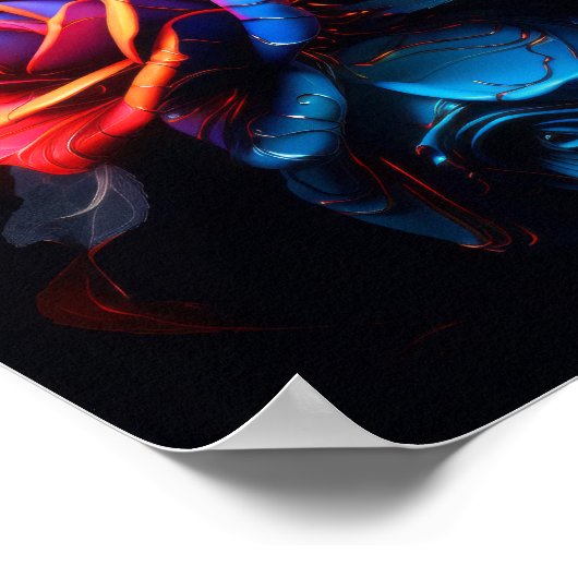 Blooms vifs : Poster Rose aux couleurs intenses (Coin)