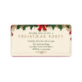 Blooms vintages : Étiquette de adresse de Noël rét (Devant)