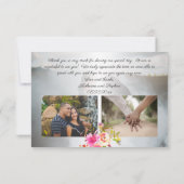 Blooms Waterverf 3 foto bruiloft dank u Bedankkaart (Achterkant)