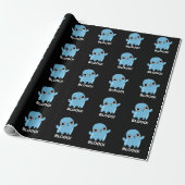 Blooo Funny Blue Ghost Pun Dark BG Cadeaupapier (Uitgerold)