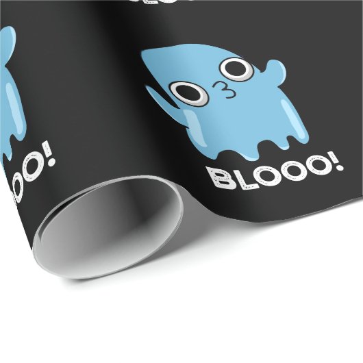 Blooo Funny Blue Ghost Pun Dark BG Cadeaupapier (Rol Hoek)