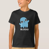 Blooo Funny Blue Ghost Pun Dark BG T-shirt (Voorkant)