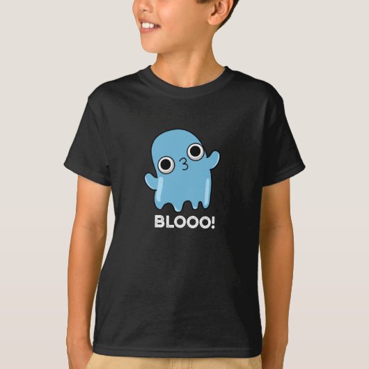 Blooo Funny Blue Ghost Pun Dark BG T-shirt (Voorkant)
