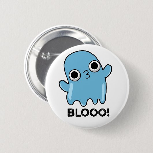 Blooo Funny Blue Ghost Pun Ronde Button 5,7 Cm (Voorkant /achterkant)
