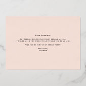 Bloos en Navy Bloemen Wees Mijn Persoonlijke Assis Folie Uitnodiging (Achterkant)