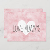 Bloos het Roze Witte Hart van de Liefde Briefkaart (Voorkant / Achterkant)