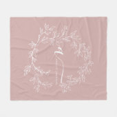 Bloos Stof Roze Moderne Script Meisjesachtige Mono Fleece Deken (Voorkant (Horizontaal))