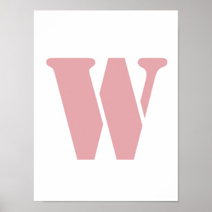Bloosroze Minimalistische Familiemonogramletter  Poster