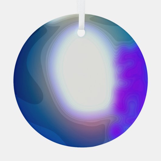 Blootgestelde 7003 blauwe en Paarse Abstracte kuns Glas Ornament (Achterkant)