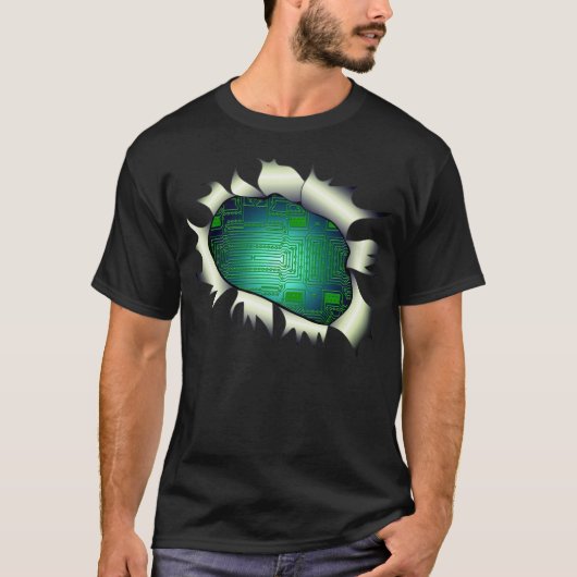 Blootgestelde kringloop Board Chest Engineer T-Shi T-shirt (Voorkant)