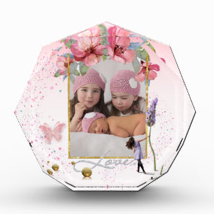 Bloque para fotos personalizado con flores y amor fotoblokken