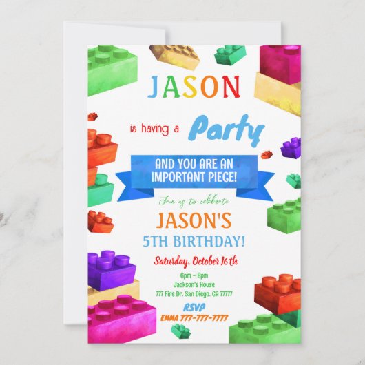 Bloquer Invitation d'anniversaire (Devant)