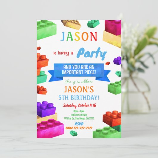 Bloquer Invitation d'anniversaire (Debout devant)