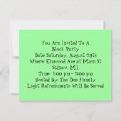 Bloquer les rues de l'avenue Grille Invitation Mot (Dos)