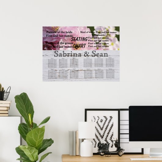 Blosems Blend half en half gebarsten voor bruiloft Poster (Thuiskantoor)