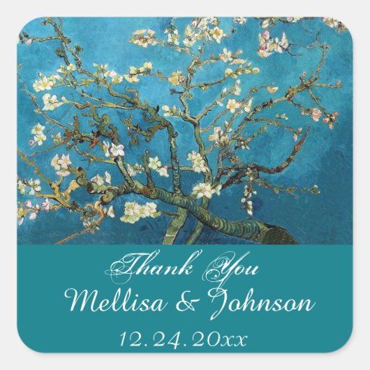 Blossom Almond Tree bedankt stickers (Voorkant)