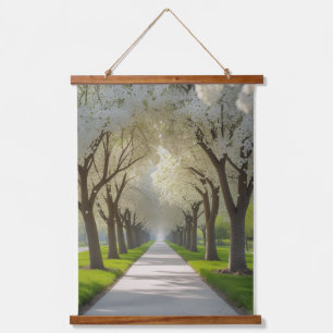 Blossom Archway - Witte Bloem Boom Tunnel Muur Hangend Wandkleed