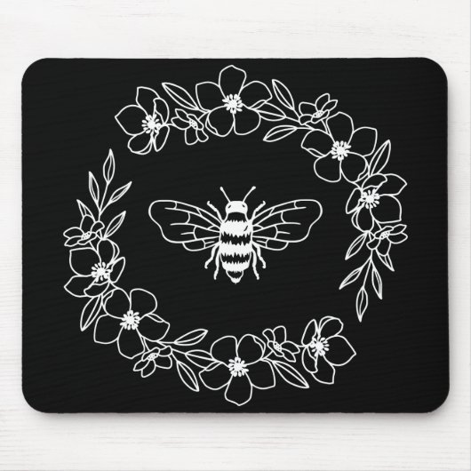 Blossom Bee Wreath in White Muismat (Voorkant)