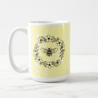 Blossom Bee Wreath Yellow Floral Koffiemok