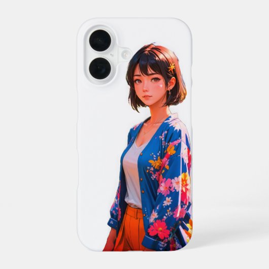 Blossom Blue iPhone 16 Coque (Verso)