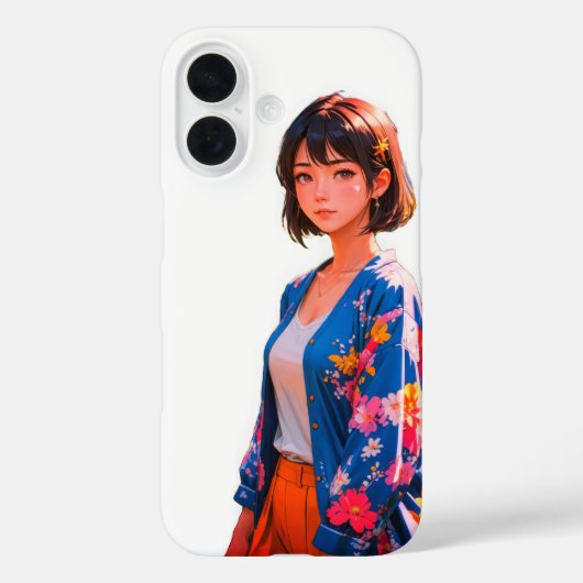 Blossom Blue iPhone 16 Coque (Verso)