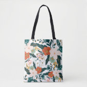 Blossom Bouquet Computer Art White Canvas tas (Voorkant)