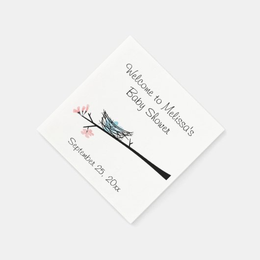 Blossom Branch en Nest Baby shower servetten (Hoek)