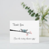 Blossom Branch en Nest Dank U Briefkaart (Staand voorkant)