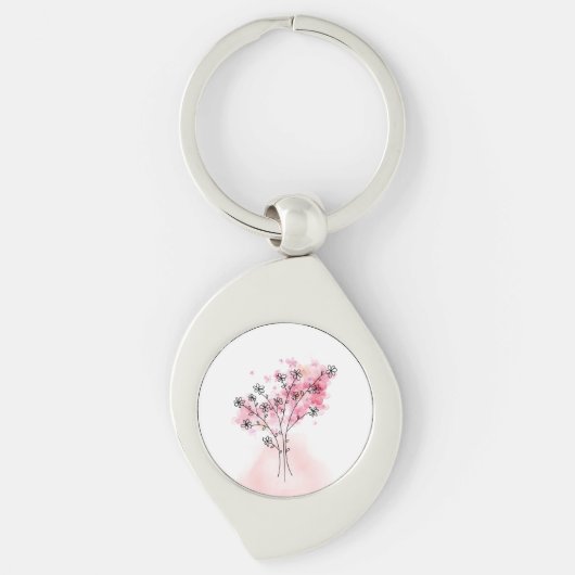 Blossom Breeze – Teardrop Floral Keychain (Voorkant)