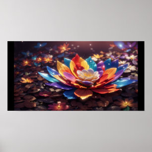 "Blossom Brilliance Rainbow Flower Poster" Poster