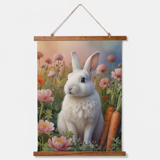 Blossom Bunny & Carrot Patch Tapestry Hangend Wandkleed (Voorkant)