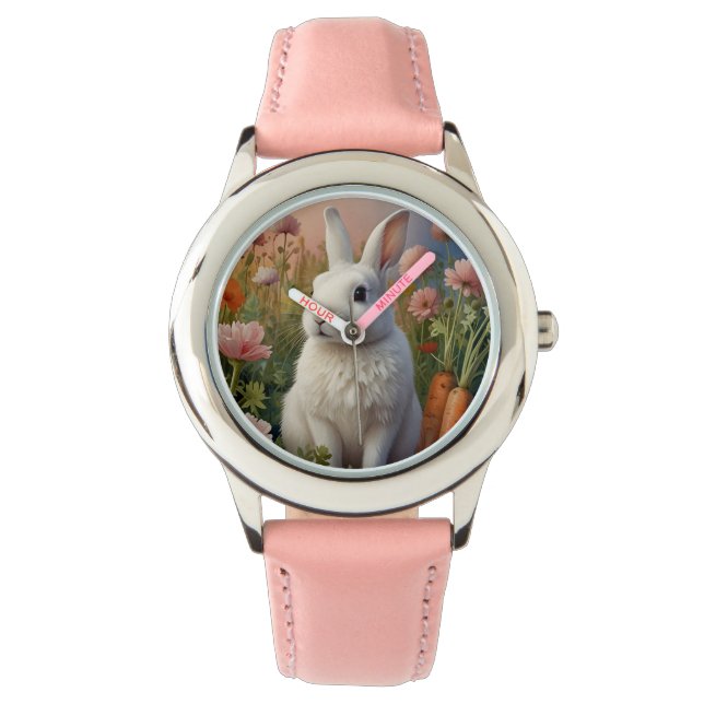 Blossom Bunny & Wortel Patch Horloge (Voorkant)