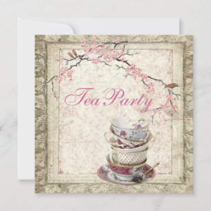 Blossom Country Vrijgezellenfeest Tea Party uitnod Kaart