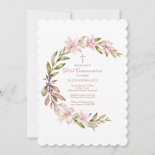 Blossom Crescent Première communion Invitation