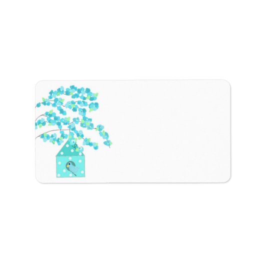 Blossom en Birdhouse Etiket (Voorkant)