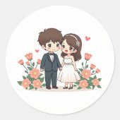 Blossom Garden Wedding Love Ronde Sticker (Voorkant)