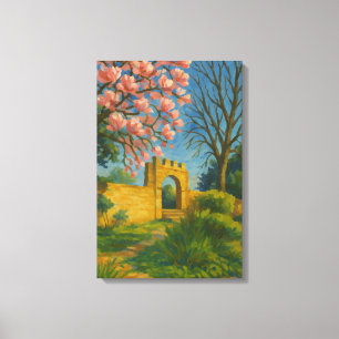 Blossom Gate – Betoverde Tuinschilderij Canvas Afdruk